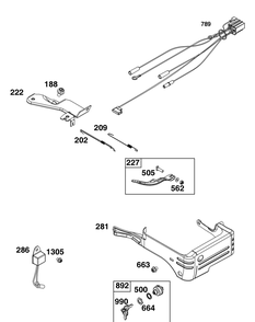 Controls Group Diagram and Parts List for 130G37-0249-H5 100000 - 19Z999 Briggs and Stratton Engine